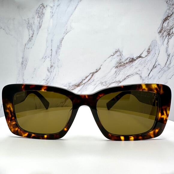 New MIU MIU Sunglasses Brown Tortoise Acetate Gold Metal Logo Italy Authentic - Picture 2 of 16
